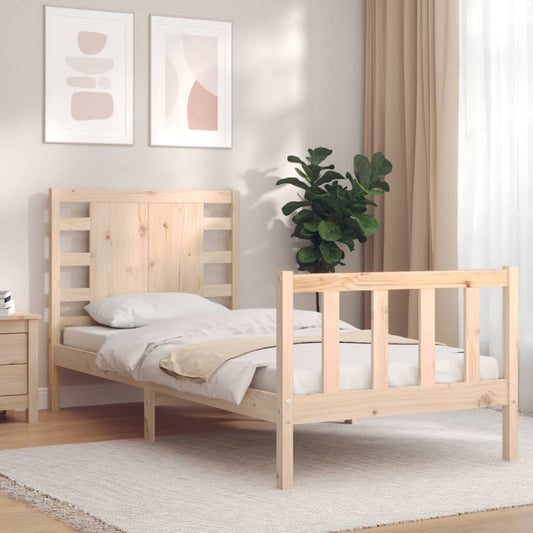 Berkfield Bed Frame with Headboard 100x200 cm Solid Wood