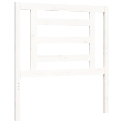 Berkfield Bed Frame with Headboard White Single Solid Wood