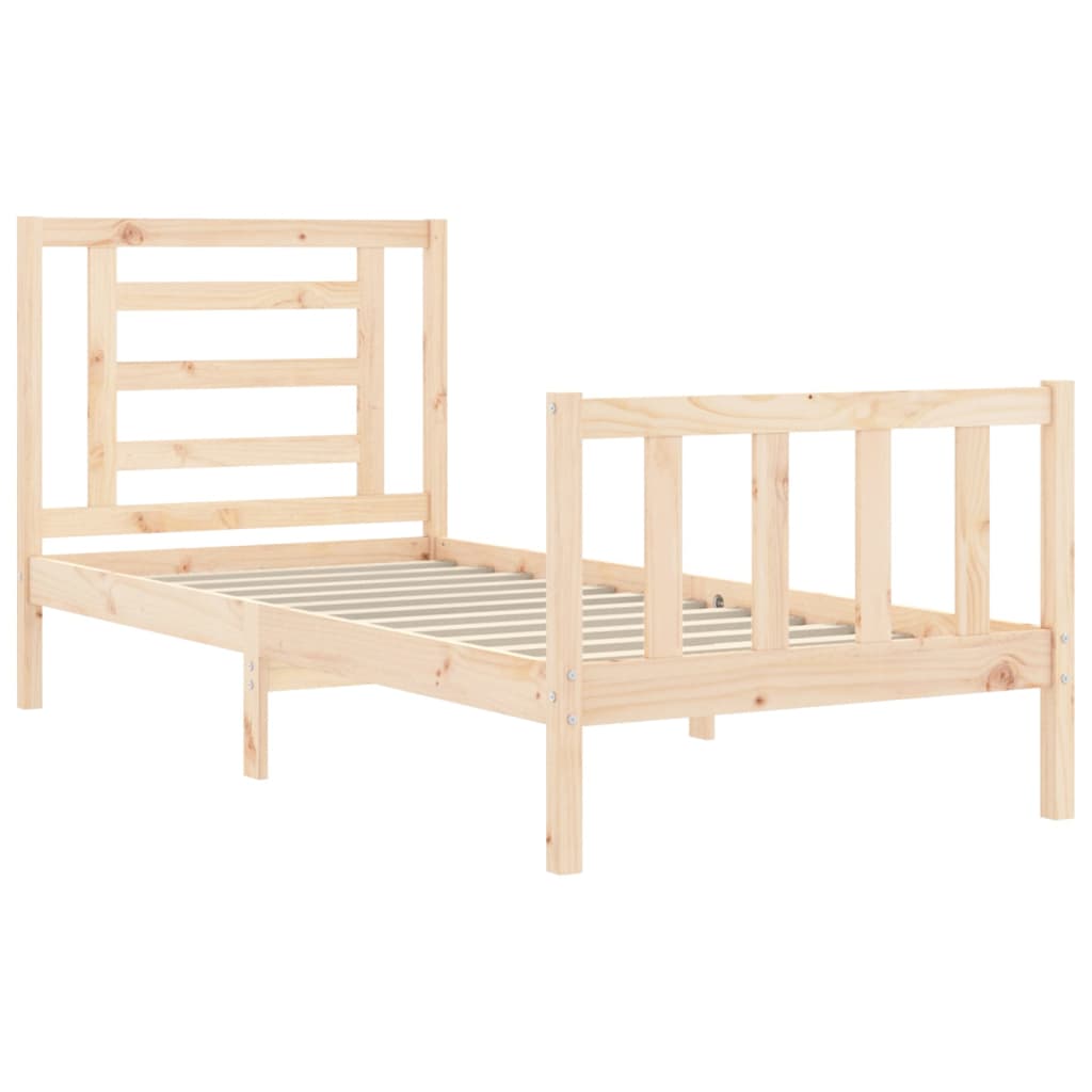 Berkfield Bed Frame with Headboard 90x200 cm Solid Wood