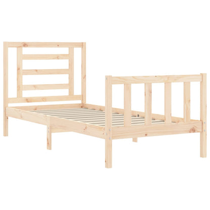 Berkfield Bed Frame with Headboard 90x200 cm Solid Wood