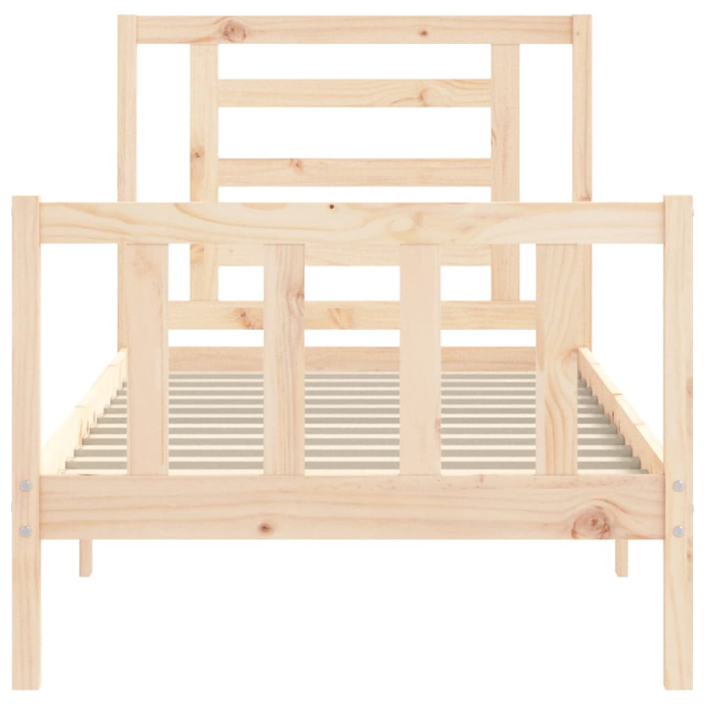 Berkfield Bed Frame with Headboard 90x200 cm Solid Wood
