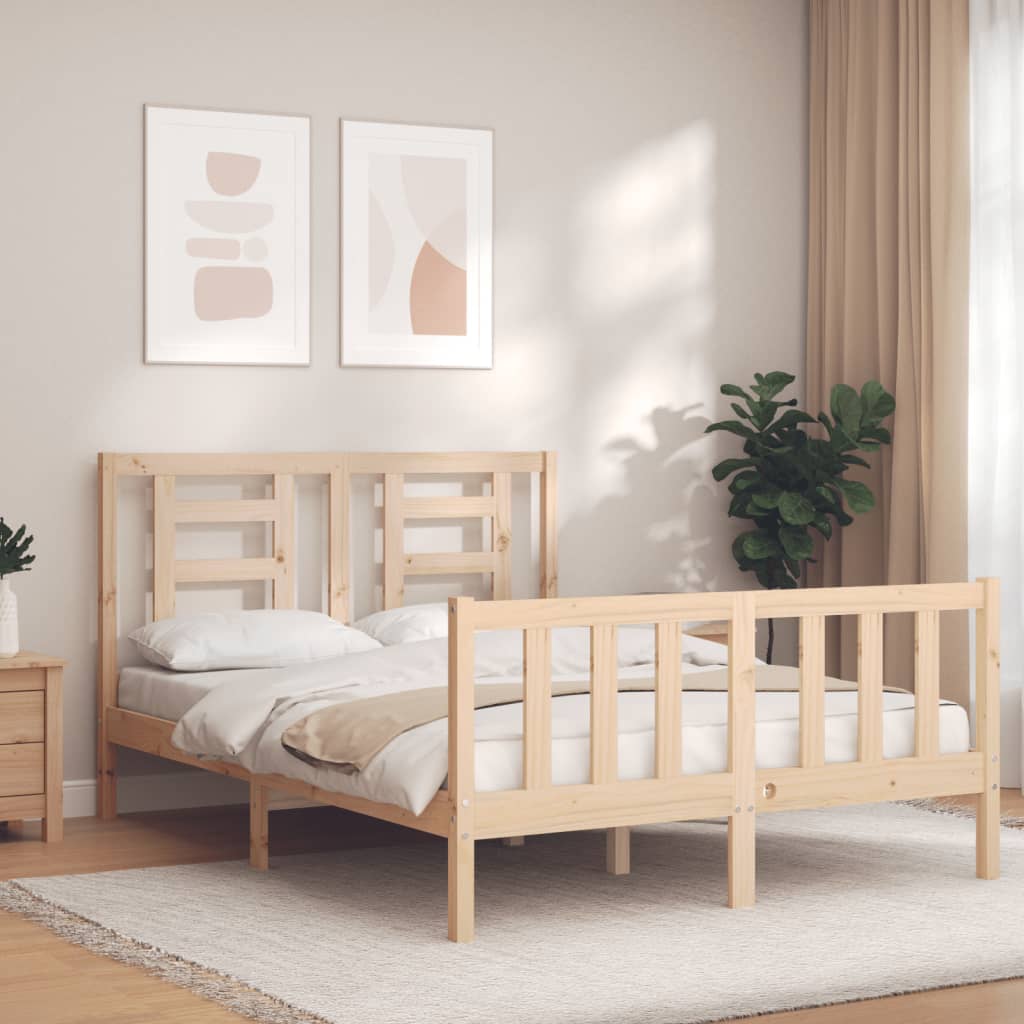 Berkfield Bed Frame with Headboard 140x200 cm Solid Wood