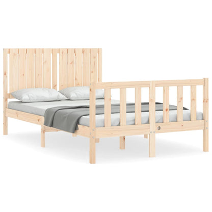 Berkfield Bed Frame with Headboard Small Double Solid Wood