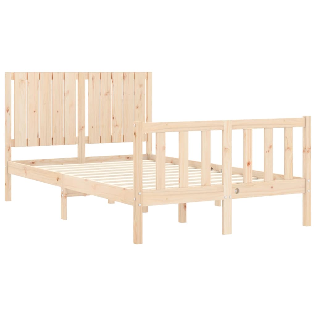 Berkfield Bed Frame with Headboard Small Double Solid Wood
