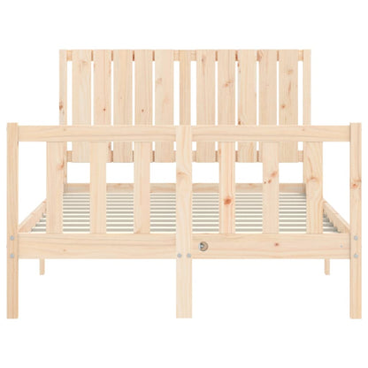 Berkfield Bed Frame with Headboard Small Double Solid Wood