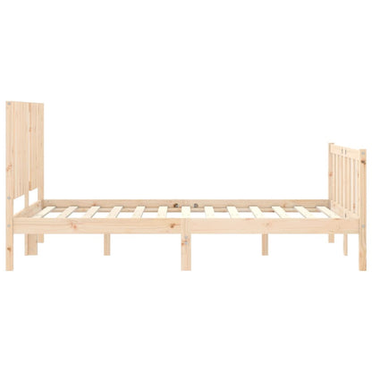 Berkfield Bed Frame with Headboard Small Double Solid Wood