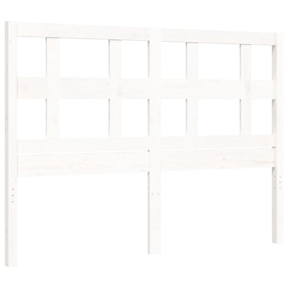 Berkfield Bed Frame with Headboard White Small Double Solid Wood