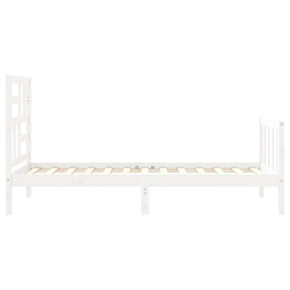 Berkfield Bed Frame with Headboard White 90x200 cm Solid Wood