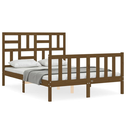 Berkfield Bed Frame with Headboard Honey Brown 120x200 cm Solid Wood