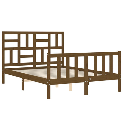 Berkfield Bed Frame with Headboard Honey Brown 120x200 cm Solid Wood