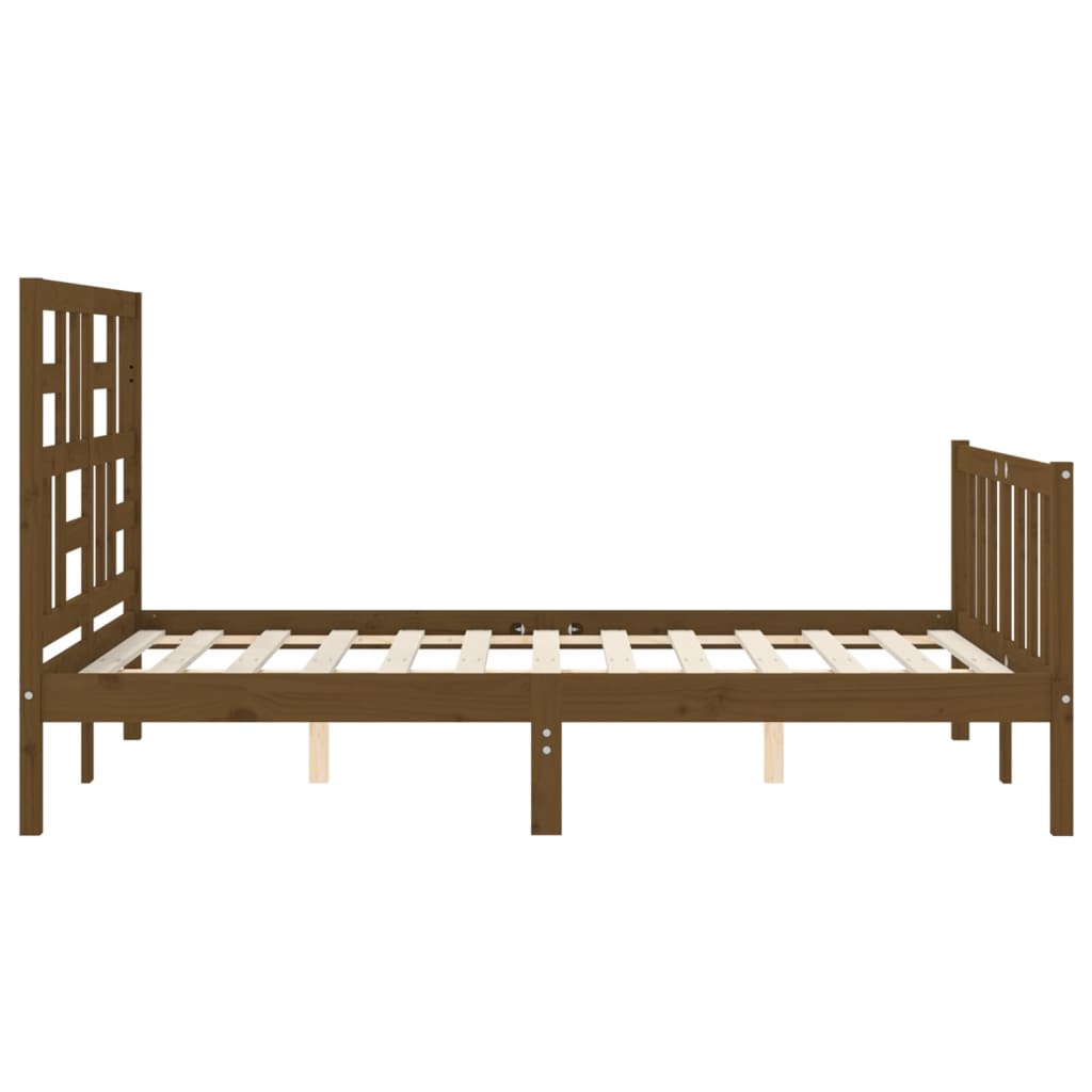 Berkfield Bed Frame with Headboard Honey Brown 120x200 cm Solid Wood