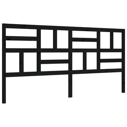 Berkfield Bed Frame with Headboard Black Super King Size Solid Wood
