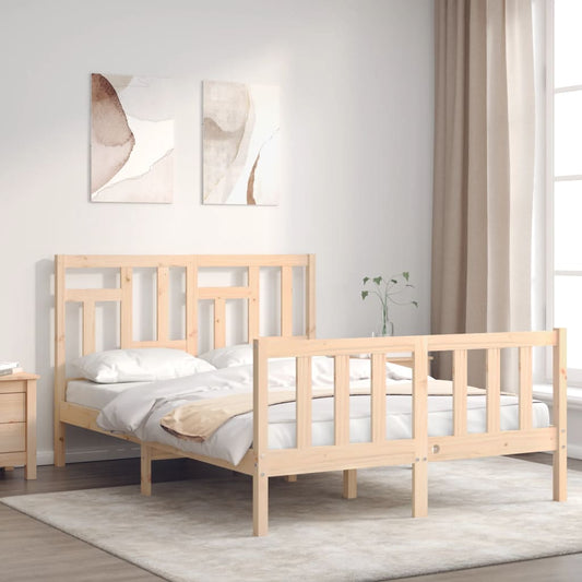 Berkfield Bed Frame with Headboard 140x190 cm Solid Wood