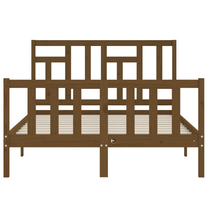 Berkfield Bed Frame with Headboard Honey Brown 140x200 cm Solid Wood