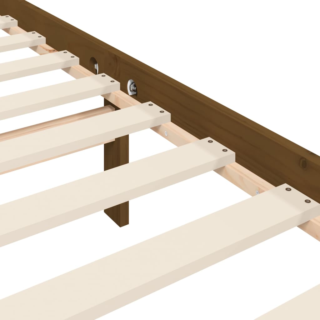 Berkfield Bed Frame with Headboard Honey Brown 140x200 cm Solid Wood