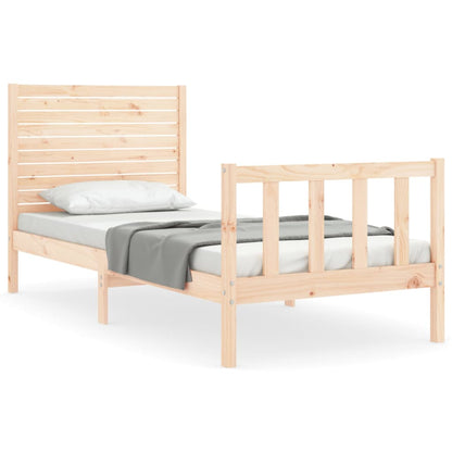 Berkfield Bed Frame with Headboard Single Solid Wood