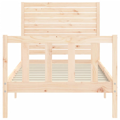 Berkfield Bed Frame with Headboard Single Solid Wood