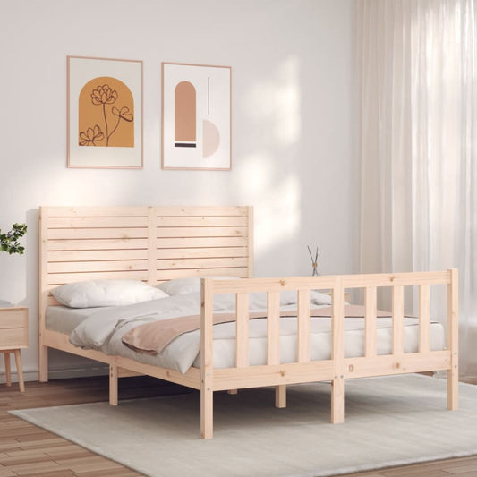 Berkfield Bed Frame with Headboard 120x200 cm Solid Wood
