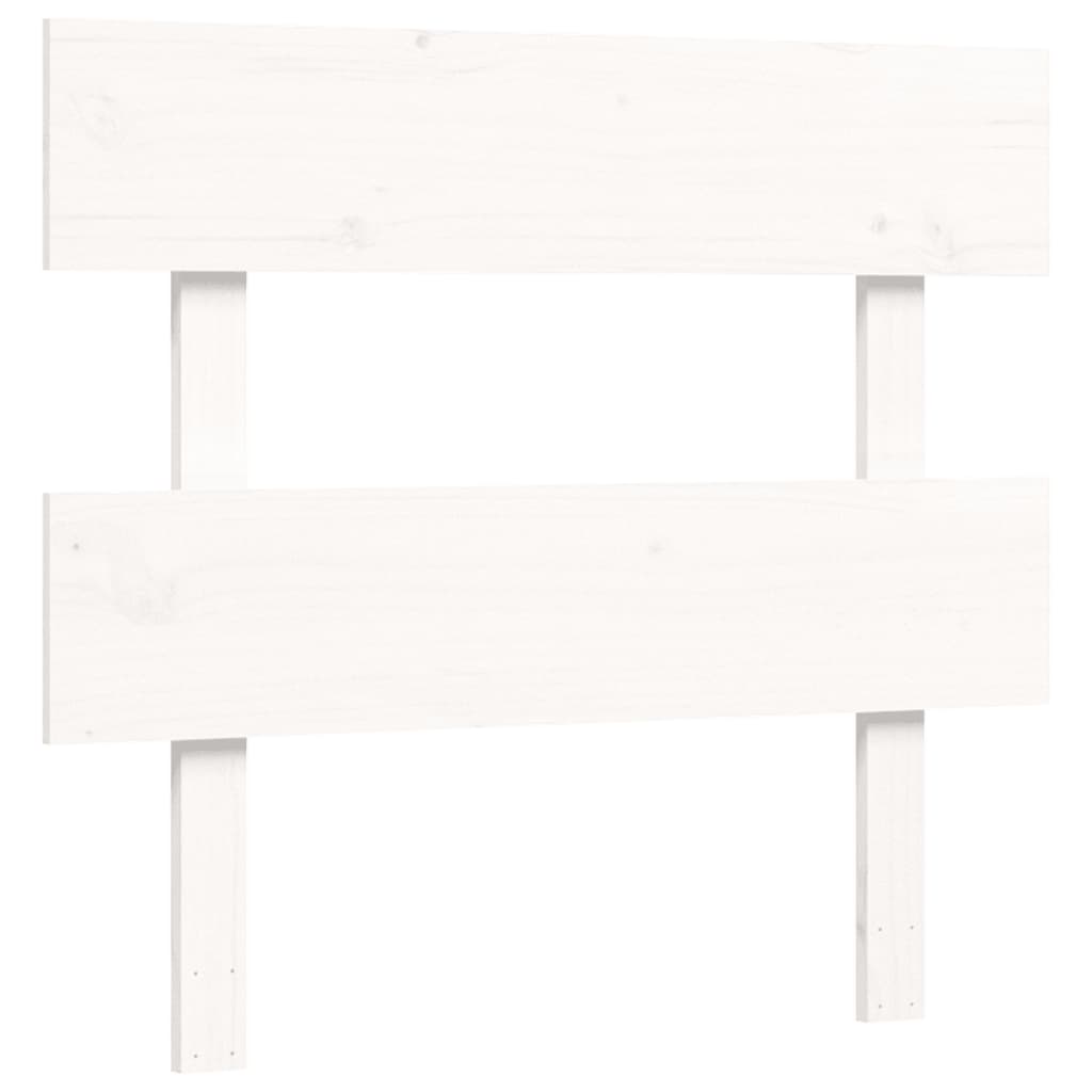 Berkfield Bed Frame with Headboard White Single Solid Wood