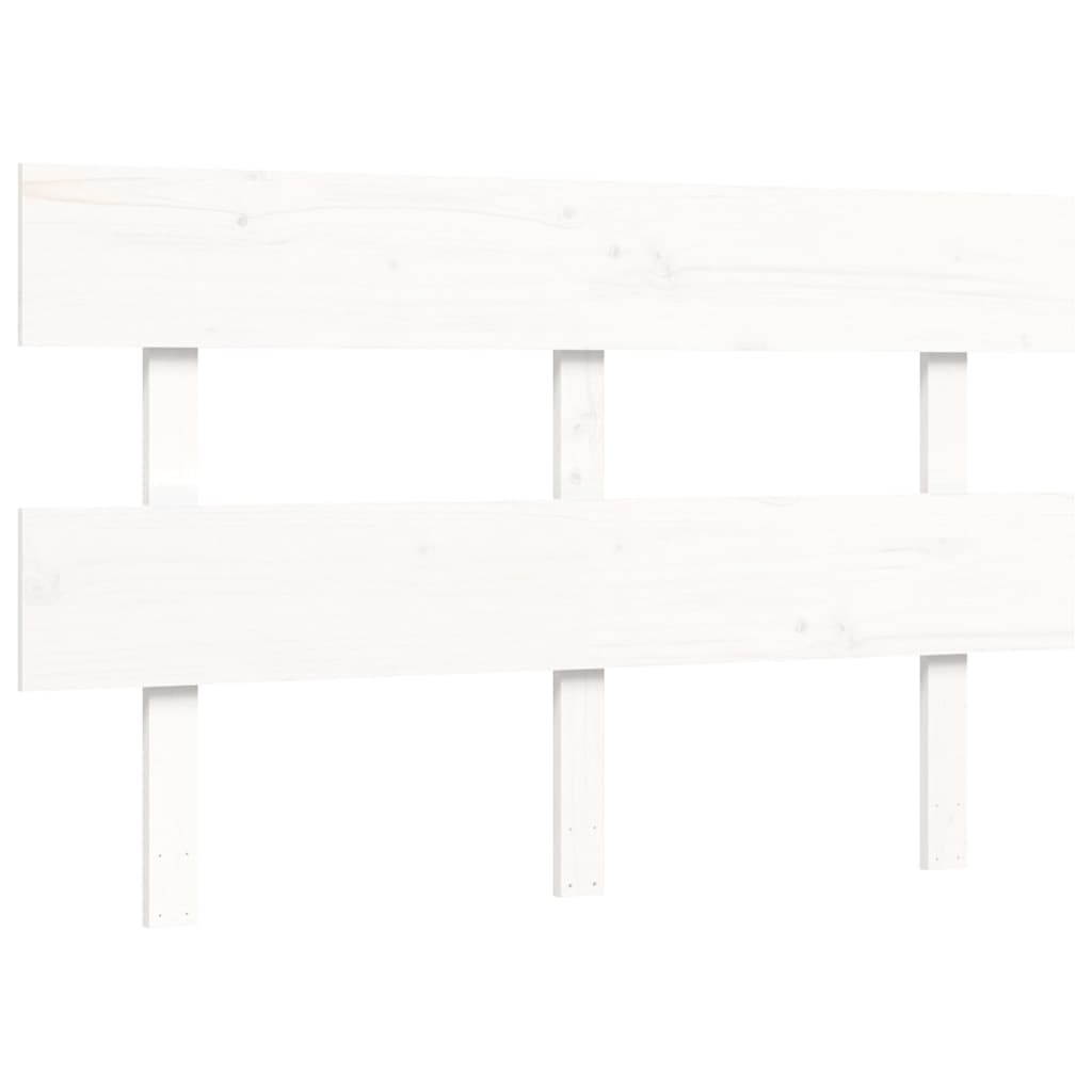 Berkfield Bed Frame with Headboard White Small Double Solid Wood