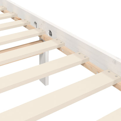 Berkfield Bed Frame with Headboard White Small Double Solid Wood