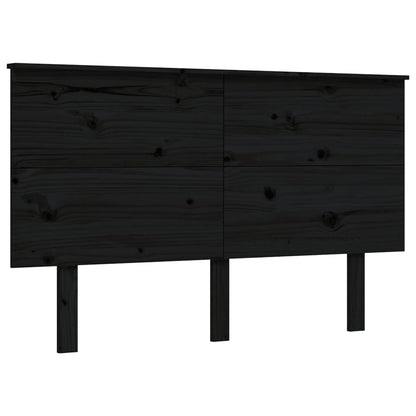 Berkfield Bed Frame with Headboard Black 140x190 cm Solid Wood