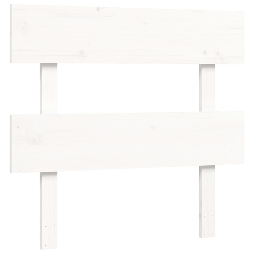 Berkfield Bed Frame with Headboard White Single Solid Wood