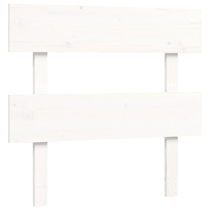 Berkfield Bed Frame with Headboard White Single Solid Wood