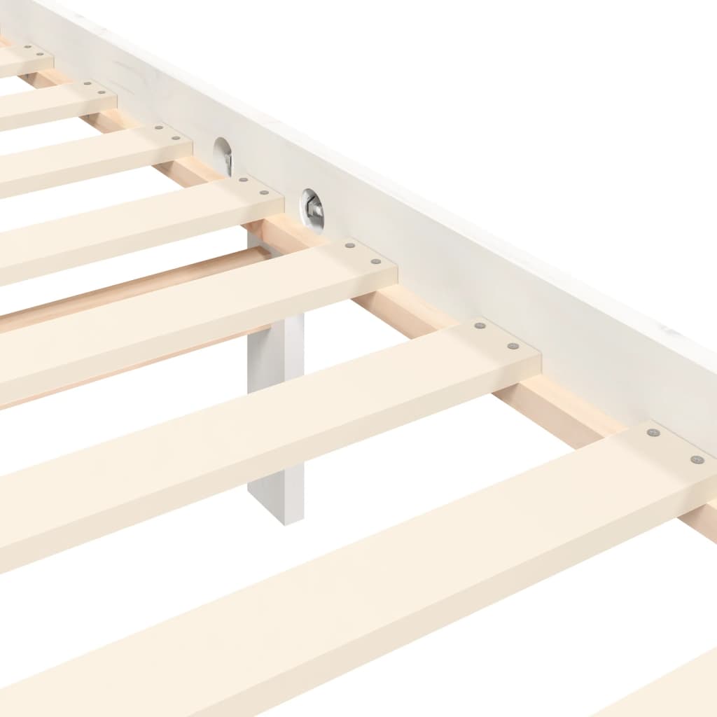Berkfield Bed Frame with Headboard White Single Solid Wood