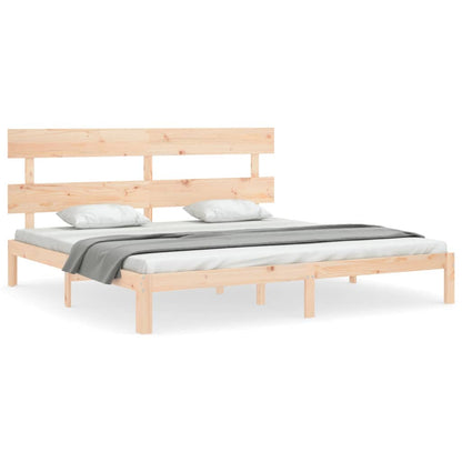 Berkfield Bed Frame with Headboard Super King Size Solid Wood