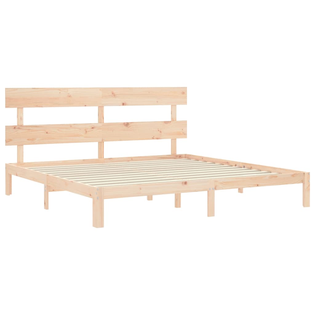 Berkfield Bed Frame with Headboard Super King Size Solid Wood