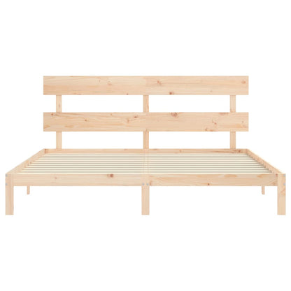 Berkfield Bed Frame with Headboard Super King Size Solid Wood