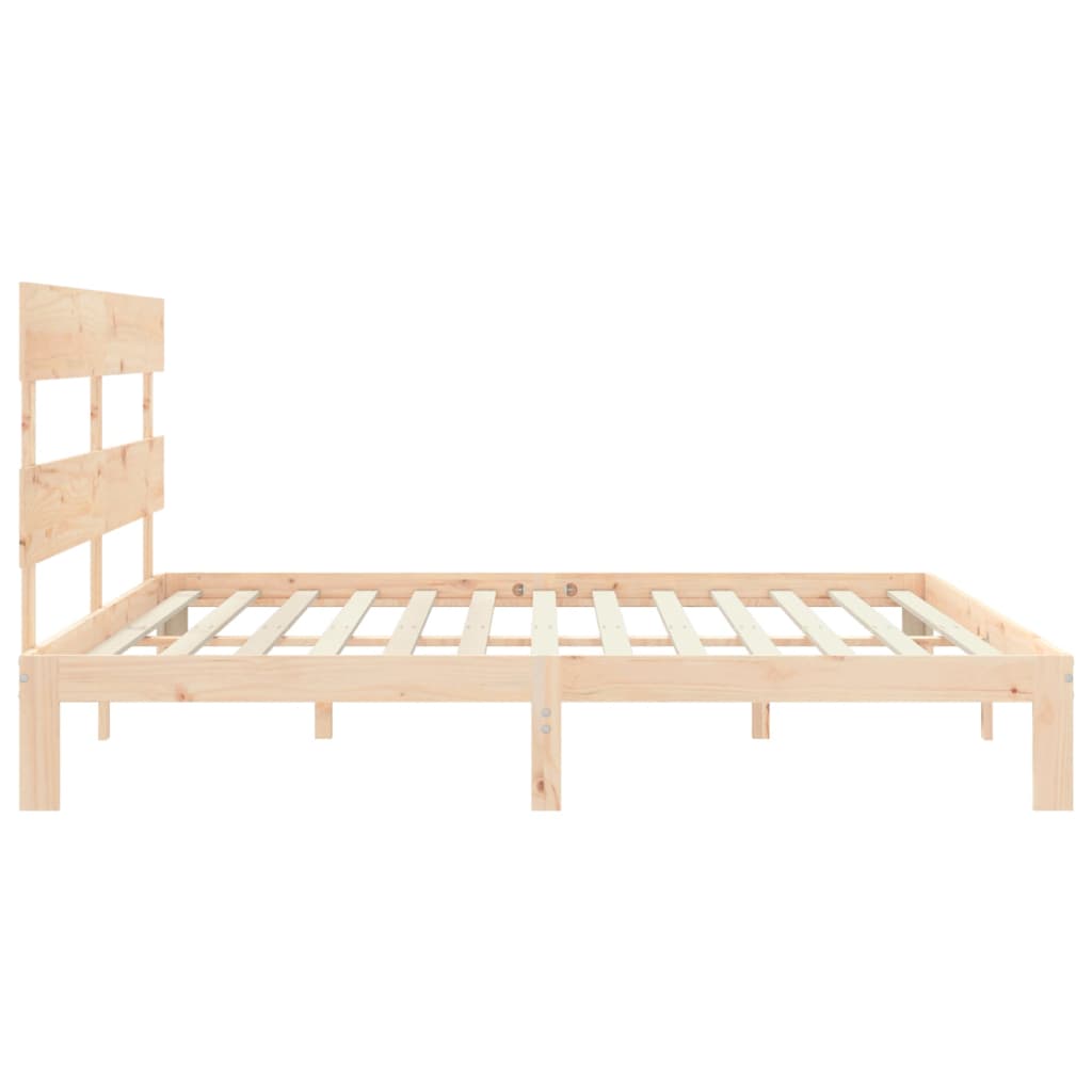 Berkfield Bed Frame with Headboard Super King Size Solid Wood