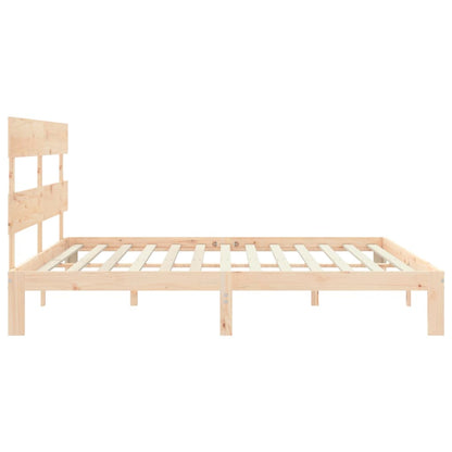 Berkfield Bed Frame with Headboard Super King Size Solid Wood