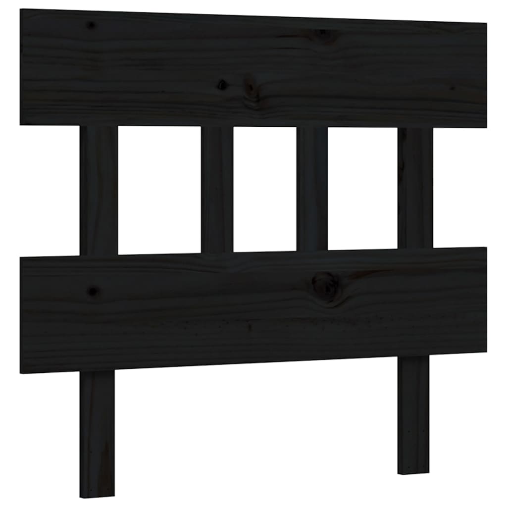 Berkfield Bed Frame with Headboard Black Single Solid Wood