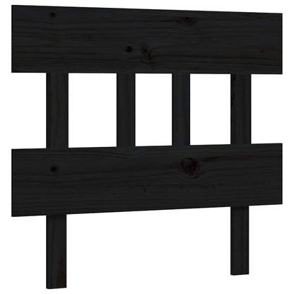 Berkfield Bed Frame with Headboard Black Single Solid Wood