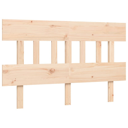 Berkfield Bed Frame with Headboard Double Solid Wood