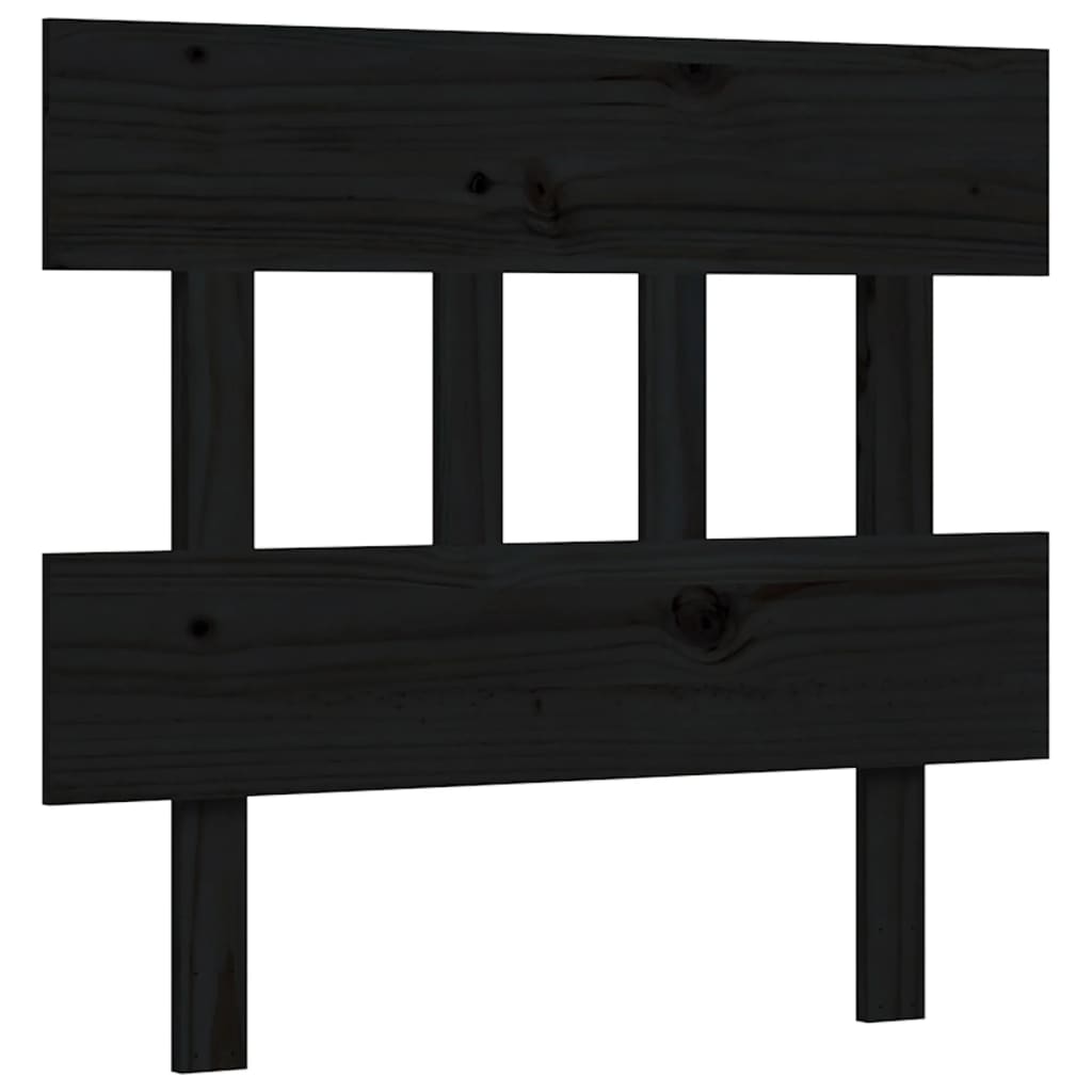 Berkfield Bed Frame with Headboard Black 100x200 cm Solid Wood