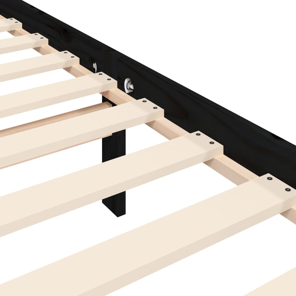 Berkfield Bed Frame with Headboard Black 100x200 cm Solid Wood
