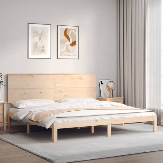 Berkfield Bed Frame with Headboard 200x200 cm Solid Wood