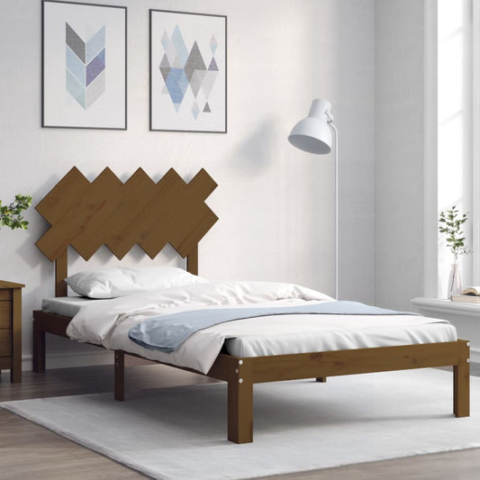 Berkfield Bed Frame with Headboard Honey Brown 100x200 cm Solid Wood