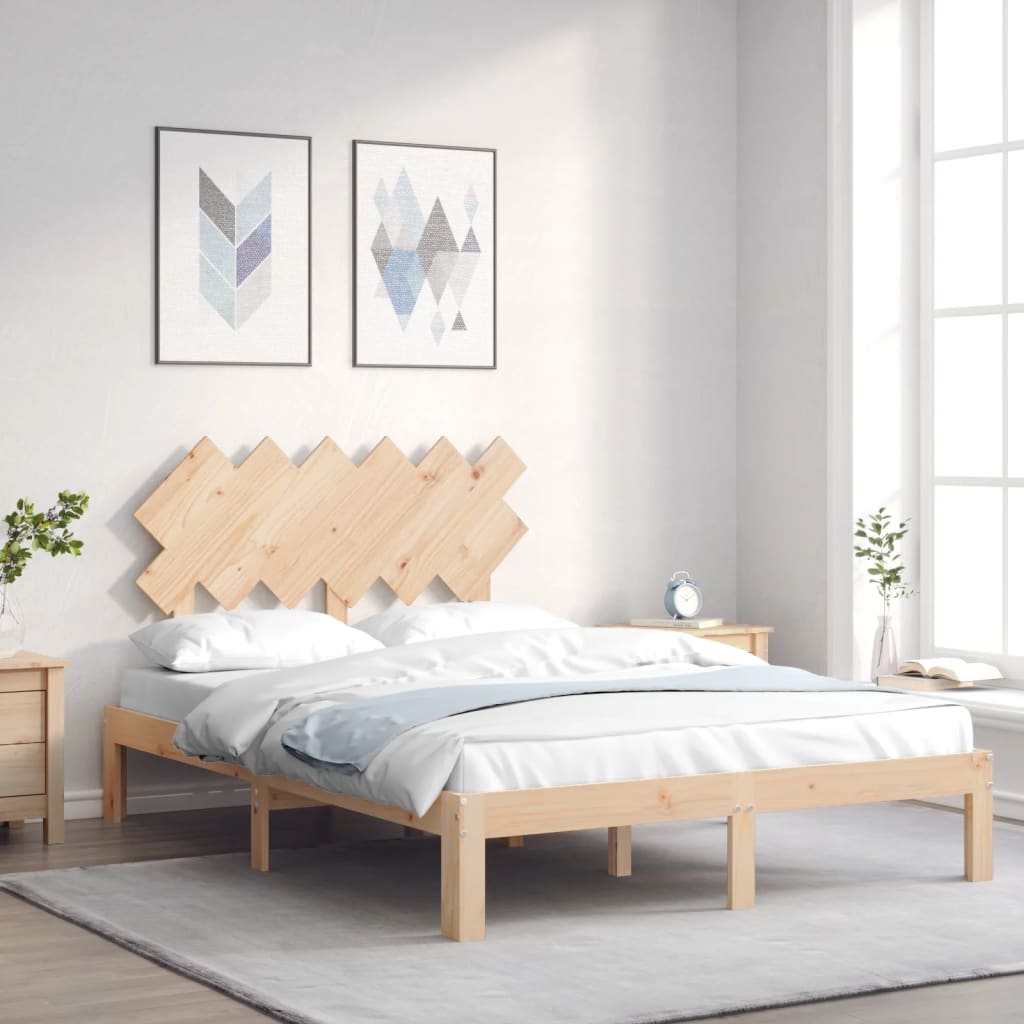 Berkfield Bed Frame with Headboard 120x200 cm Solid Wood