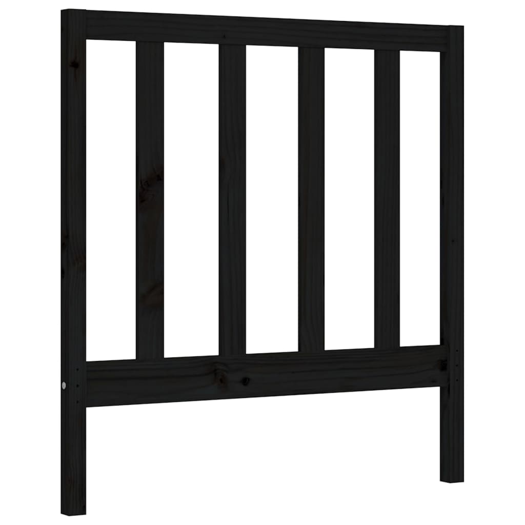 Berkfield Bed Frame with Headboard Black 100x200 cm Solid Wood