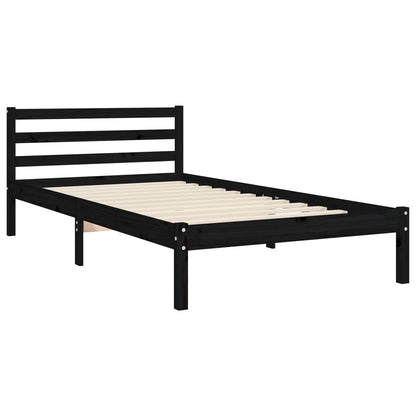 Berkfield Bed Frame with Headboard Black 100x200 cm Solid Wood