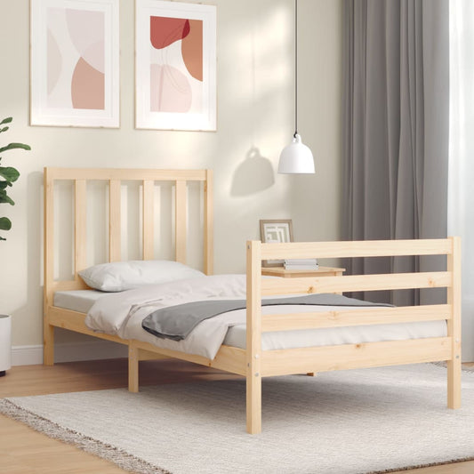 Berkfield Bed Frame with Headboard 100x200 cm Solid Wood