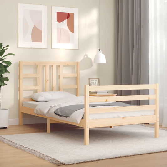 Berkfield Bed Frame with Headboard 100x200 cm Solid Wood