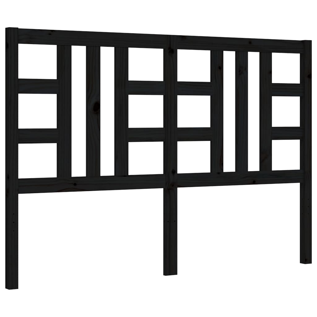 Berkfield Bed Frame with Headboard Black 140x200 cm Solid Wood