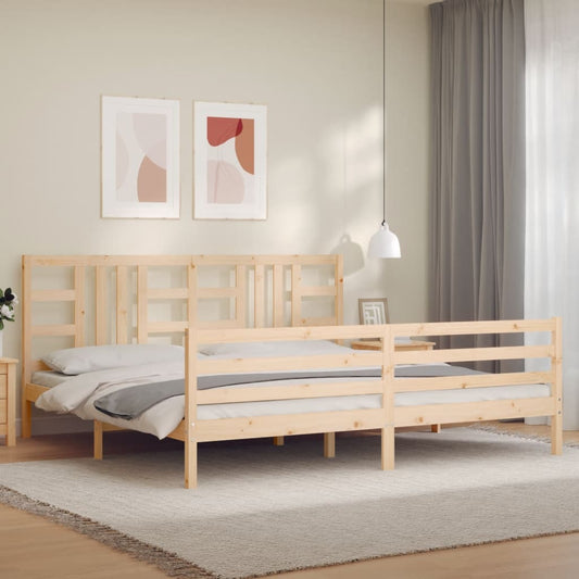 Berkfield Bed Frame with Headboard 200x200 cm Solid Wood