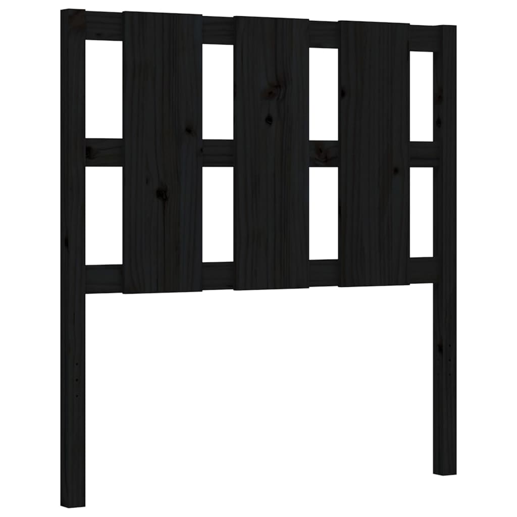 Berkfield Bed Frame with Headboard Black Single Solid Wood