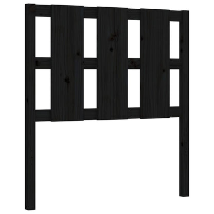 Berkfield Bed Frame with Headboard Black Single Solid Wood